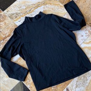 Talbots mock turtleneck stretchy all black VGUC